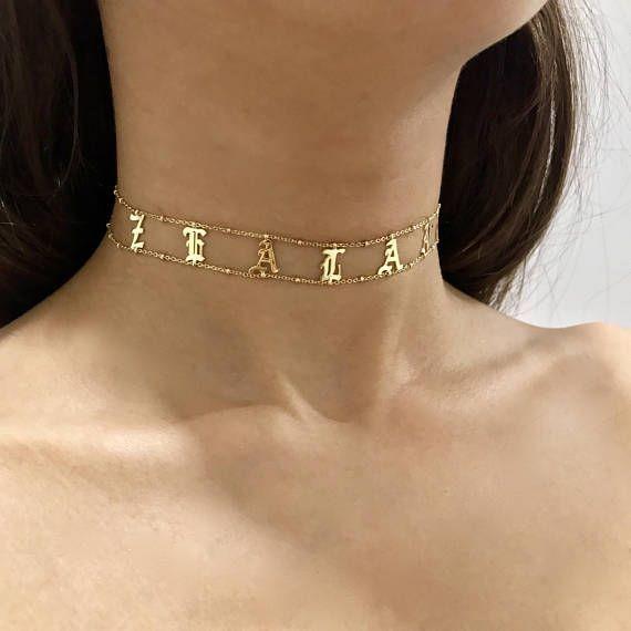 Personalized Double Chain Choker Necklace Worbaxshop.com