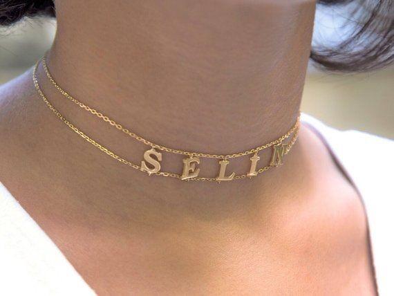 Personalized Double Chain Choker Necklace Worbaxshop.com