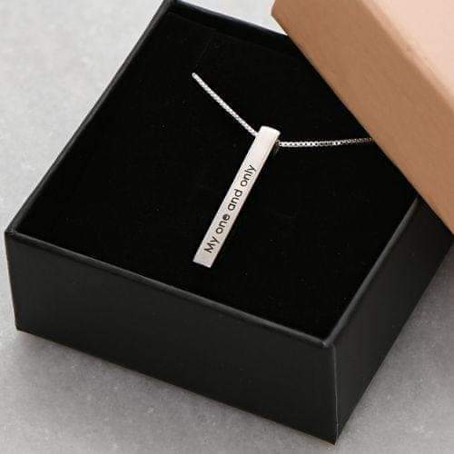 3D Engraved Bar Necklace Worbaxshop.com