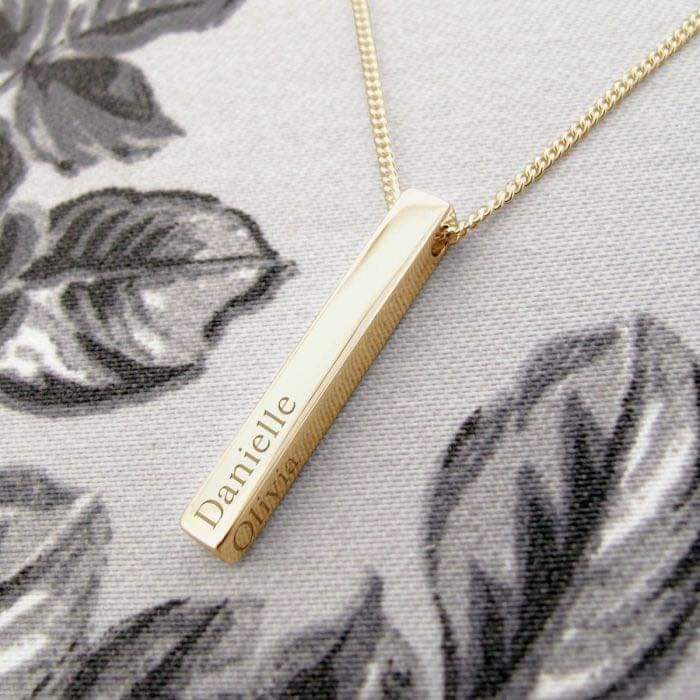 3D Engraved Bar Necklace Worbaxshop.com