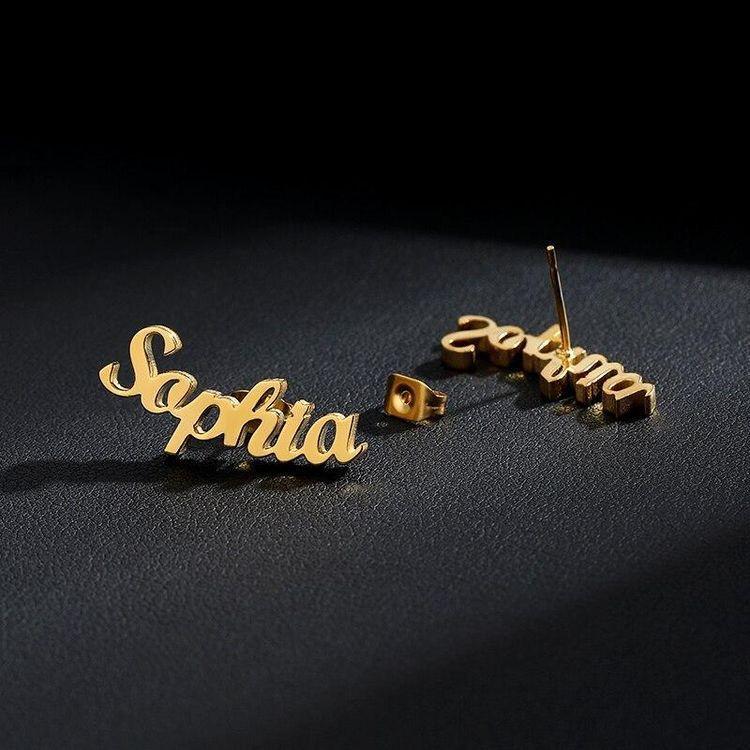 Personalized Sticky Name Earrings Worbaxshop.com