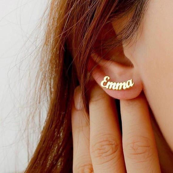 Personalized Sticky Name Earrings Worbaxshop.com
