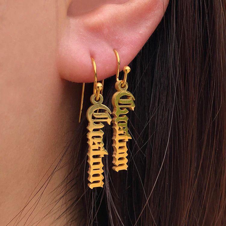 Personalized Drop Name Earrings Worbaxshop.com