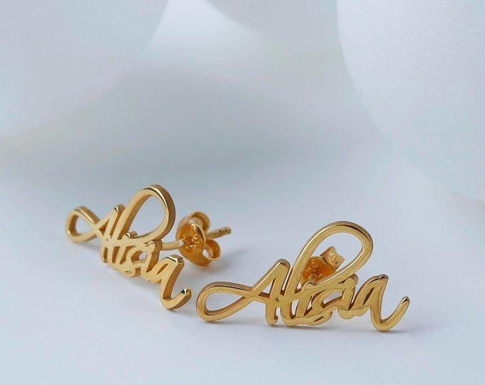 Personalized Sticky Name Earrings Worbaxshop.com