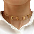 Personalized Double Chain Choker Necklace Worbaxshop.com
