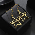Star Design Name Earrings Worbaxshop.com