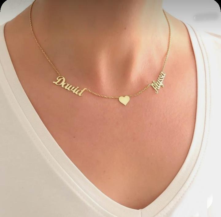 Personalized Heart Couple Name Necklace Worbaxshop.com