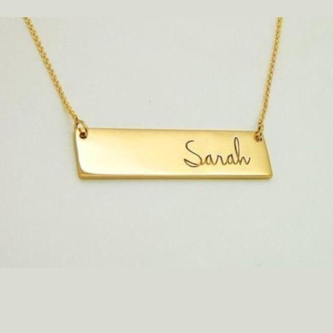 Name Plate Necklace (Horizontal) Worbaxshop.com