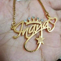 Crown Single Name Necklace Worbaxshop.com