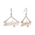 Personalized Triangle Shape Name Earrings Worbaxshop.com