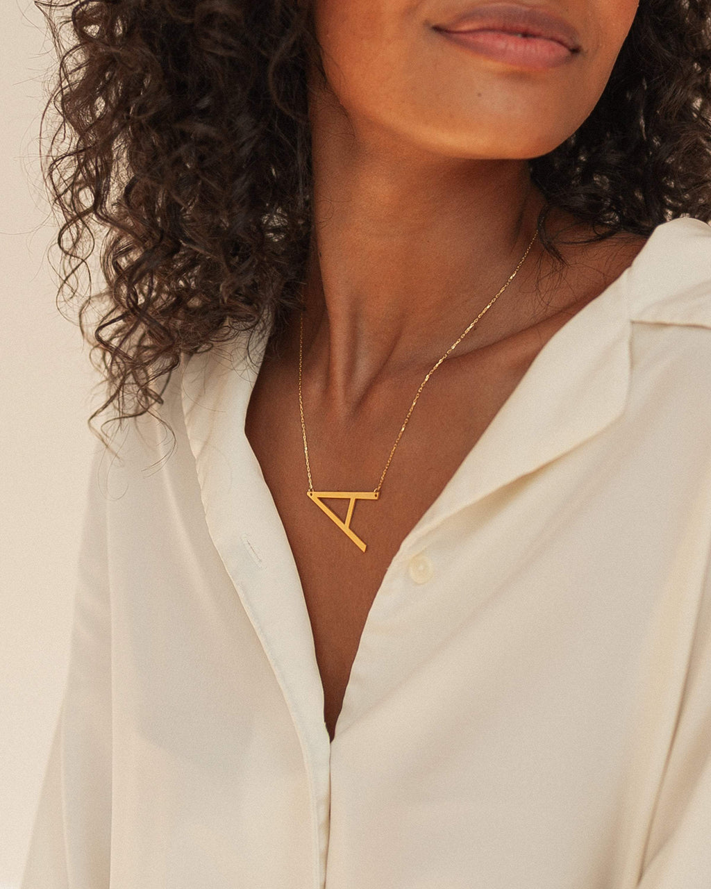 Large Sideways Initial Necklace Worbaxshop.com