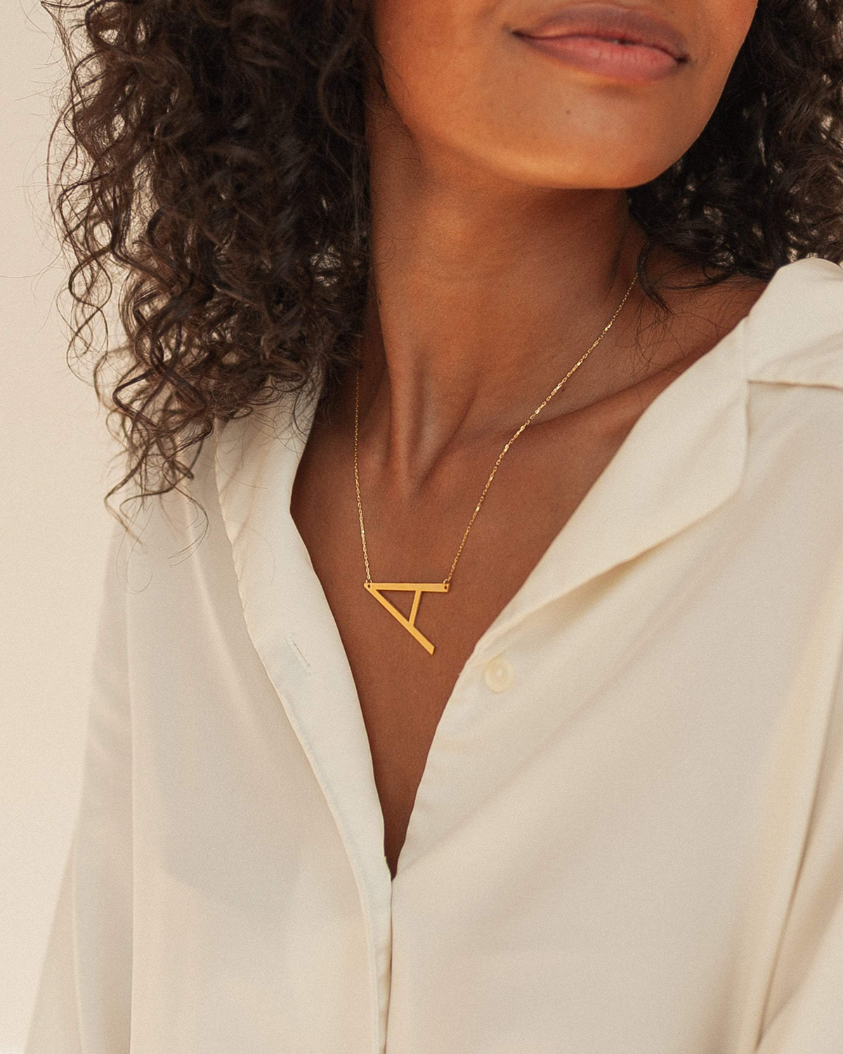 Large Sideways Initial Necklace Worbaxshop.com