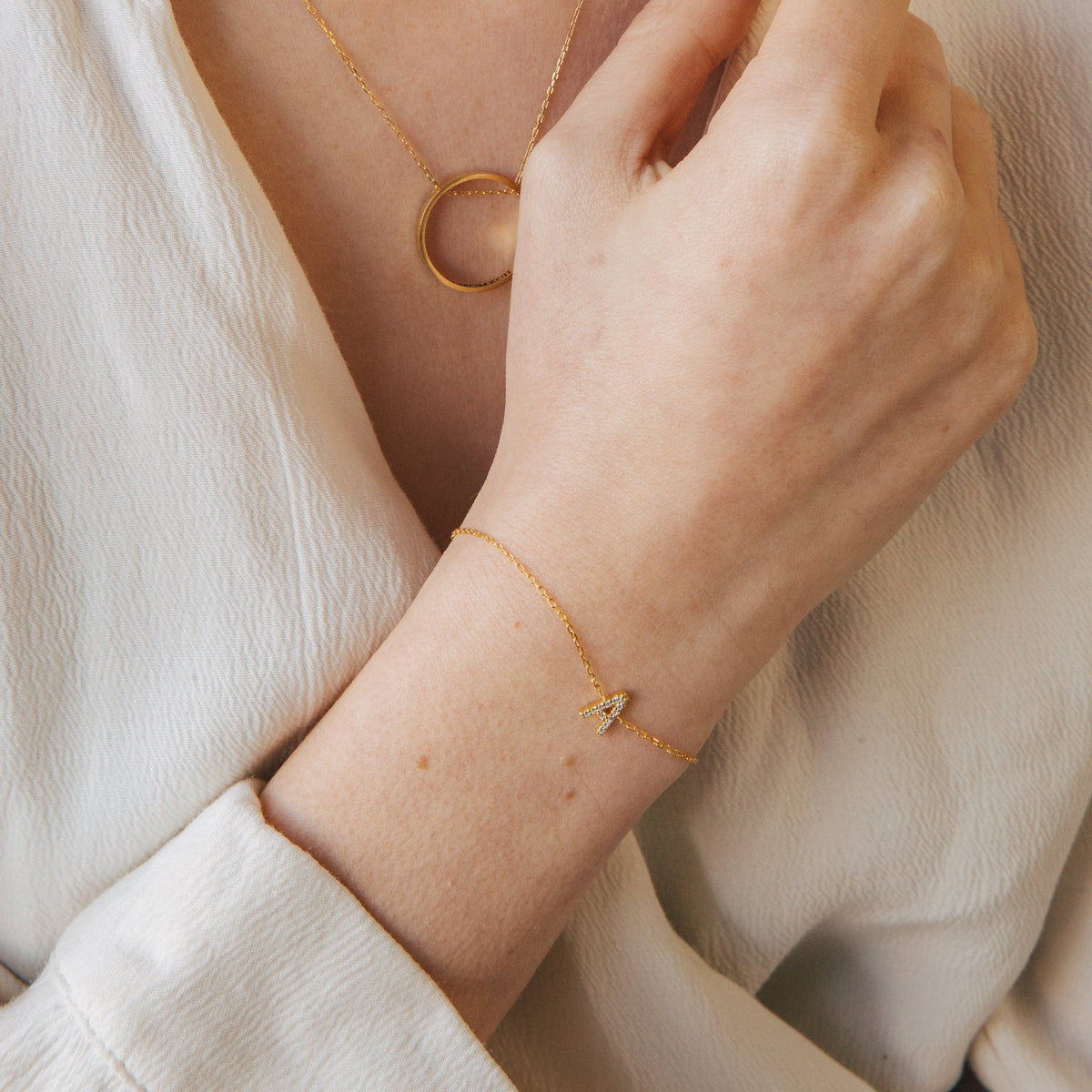 Pave Initial Bracelet Worbaxshop.com